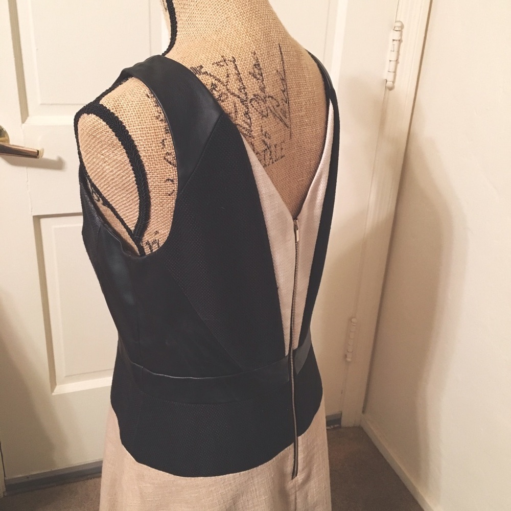 Ann Taylor color block dress with leather detail - Picture 4 of 4